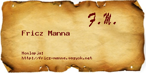 Fricz Manna névjegykártya
